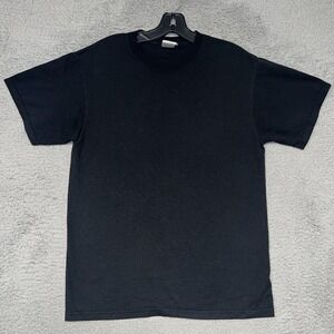 VTG Jerzees T Shirt Men's Sz M Black Heavyweight Blend Blank Basic Tee